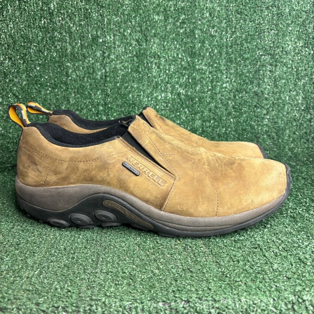 Merrell Jungle Moc Waterproof Suede Slip On Outdoor Hiking Shoe Brown Mens Sz 13